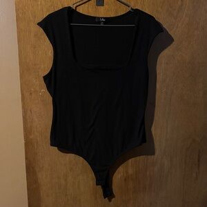 Lulu's Elegant Black Bodysuit